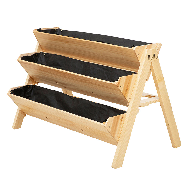 47 اینچ 3 طبقه برافراشته باغچه جعبه های باغی برافراشته پایه گیاهی چوبی با قلاب های جانبی و تخته نگهدارنده، عالی برای گل ها، گیاهان، سبزیجات، طبیعی 47 اینچ 3 طبقه برافراشته باغچه جعبه های باغی برافراشته پایه گیاهی چوبی با قلاب های جانبی و تخته نگهدارنده، عالی برای گل ها، گیاهان، سبزیجات، طبیعی