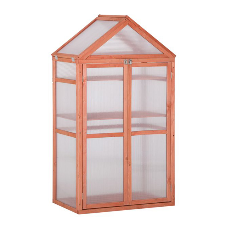 گلخانه با قاب سرد چوبی 32 × 19 اینچ × 54 اینچ برای گیاهان PC تخته نارنجی