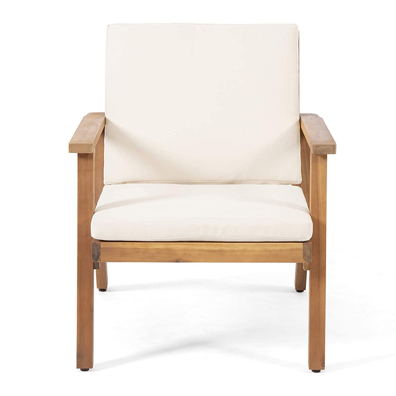 صندلی های باشگاهی چوب جامد در فضای باز با کوسن (مجموعه 2 عددی)، فینیش پتینه قهوه ای، کرم صندلی های باشگاهی چوب جامد در فضای باز با کوسن (مجموعه 2 عددی)، فینیش پتینه قهوه ای، کرم