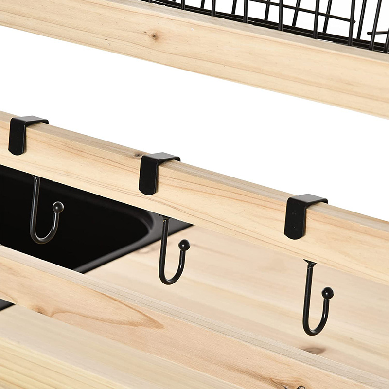 میز نیمکت گلدان، ایستگاه کاری باغ با صفحه غربال، سینک و سبد قابل جابجایی