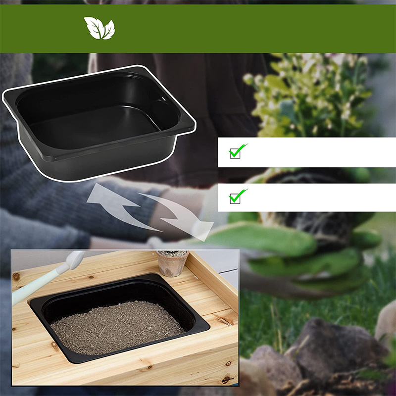 میز نیمکت گلدان، ایستگاه کاری باغ با صفحه غربال، سینک و سبد قابل جابجایی