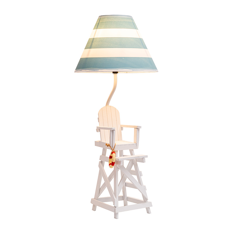 چراغ رومیزی سبک ساحلی، آبی یخی عتیقه