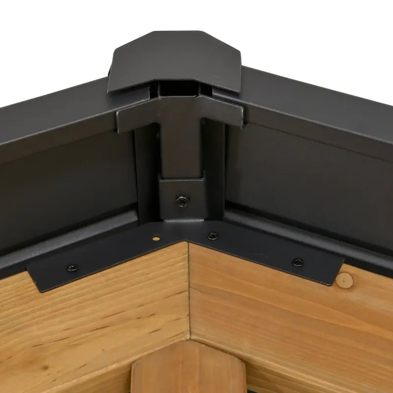 آلاچیق 11x13 با قاب چوبی، سایبان دائمی سقف فلزی با قلاب سقفی برای باغ، پاسیو، حیاط خلوت