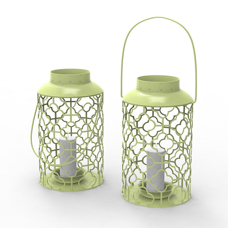 فانوس فلزی با شمع باتری - مشکی سنتی، فانوس 17 اینچی