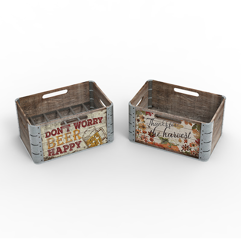 جعبه نگهداری چوب برای سازماندهی و ذخیره سازی، بسته 3، قهوه ای