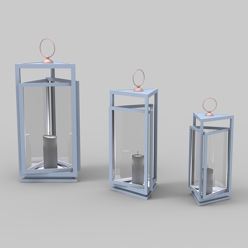 فانوس فلزی با شمع باتری - مشکی سنتی، فانوس 17 اینچی