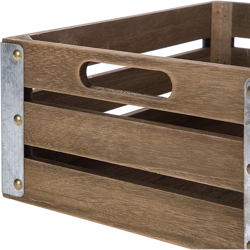 جعبه نگهداری چوب برای سازماندهی و ذخیره سازی، بسته 3، قهوه ای