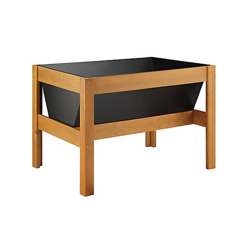 تخت 47 اینچ 23 اینچ در 35 اینچ باغچه چوبی با فضای وسیع برای کاشت، قفسه نگهداری و استفاده چند منظوره