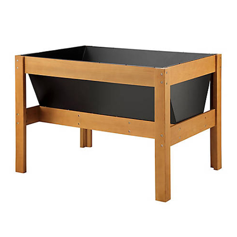 تخت 47 اینچ 23 اینچ در 35 اینچ باغچه چوبی با فضای وسیع برای کاشت، قفسه نگهداری و استفاده چند منظوره