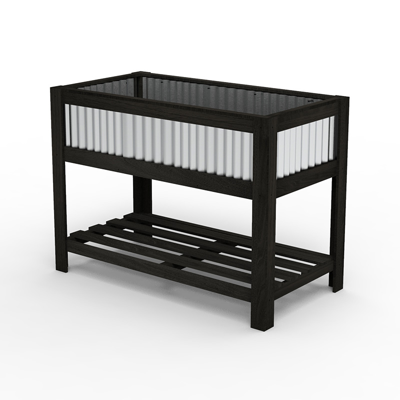 تخت 47 اینچ 23 اینچ در 35 اینچ باغچه چوبی با فضای وسیع برای کاشت، قفسه نگهداری و استفاده چند منظوره