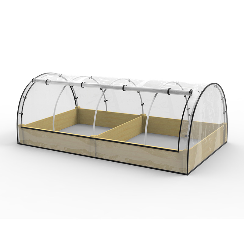 کیت تخت گل باغ برافراشته با گلخانه، گلدان قاب سرد چوبی، طبیعی