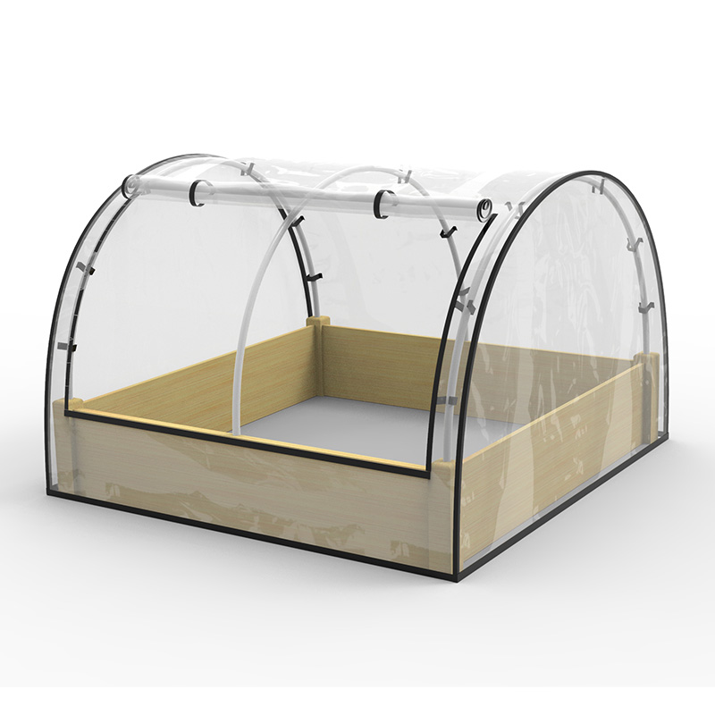 کیت تخت گل باغ برافراشته با گلخانه، گلدان قاب سرد چوبی، طبیعی