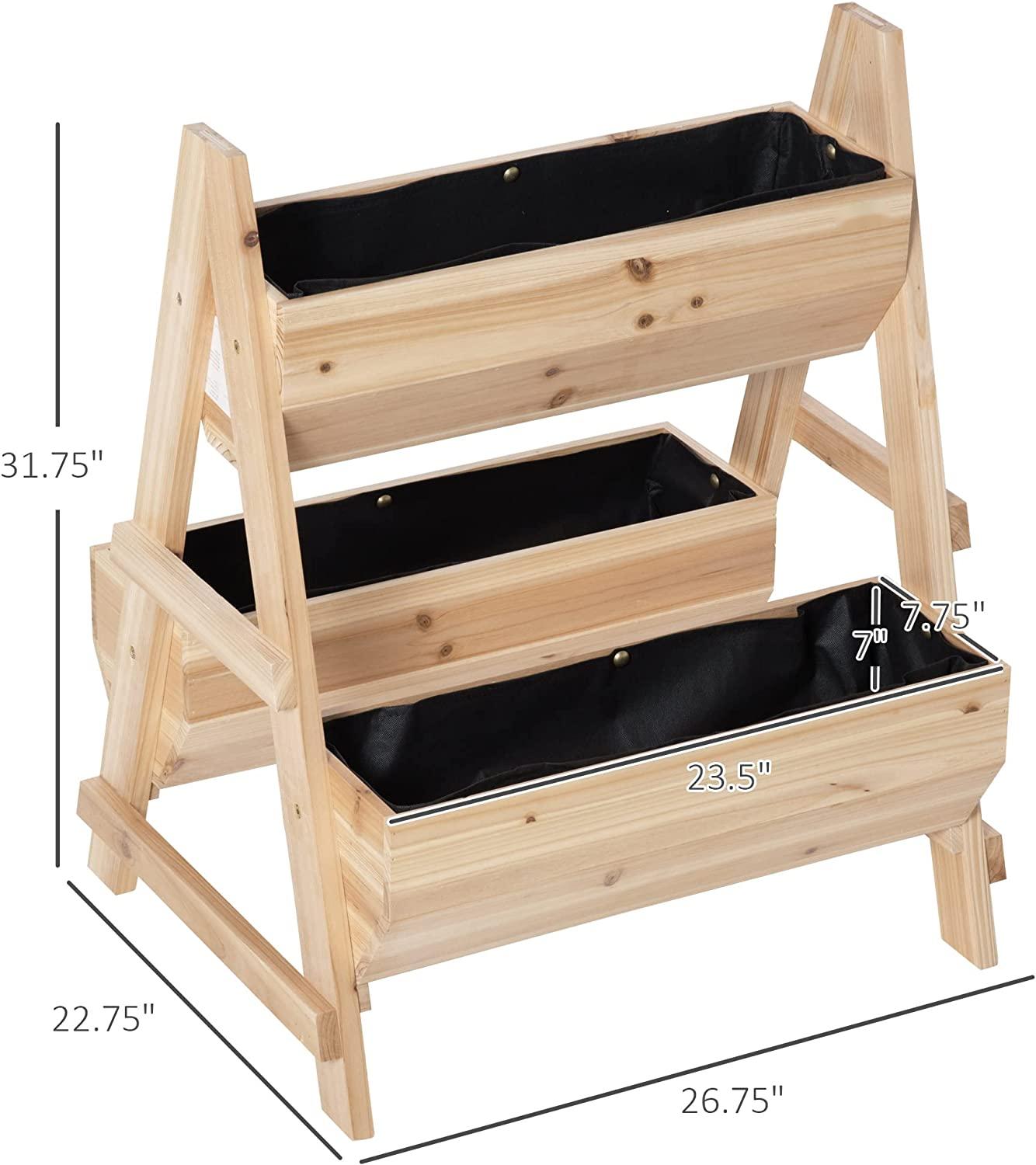 تخت باغچه ای باکس چوبی چوبی A شکل با پارچه نبافته برای حیاط خلوت