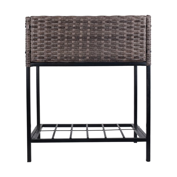 جعبه کاشت گل حصیری داخلی/خارجی با قفسه نگهداری ابزار در زیر و محوطه کار مرتفع 28 اینچی H