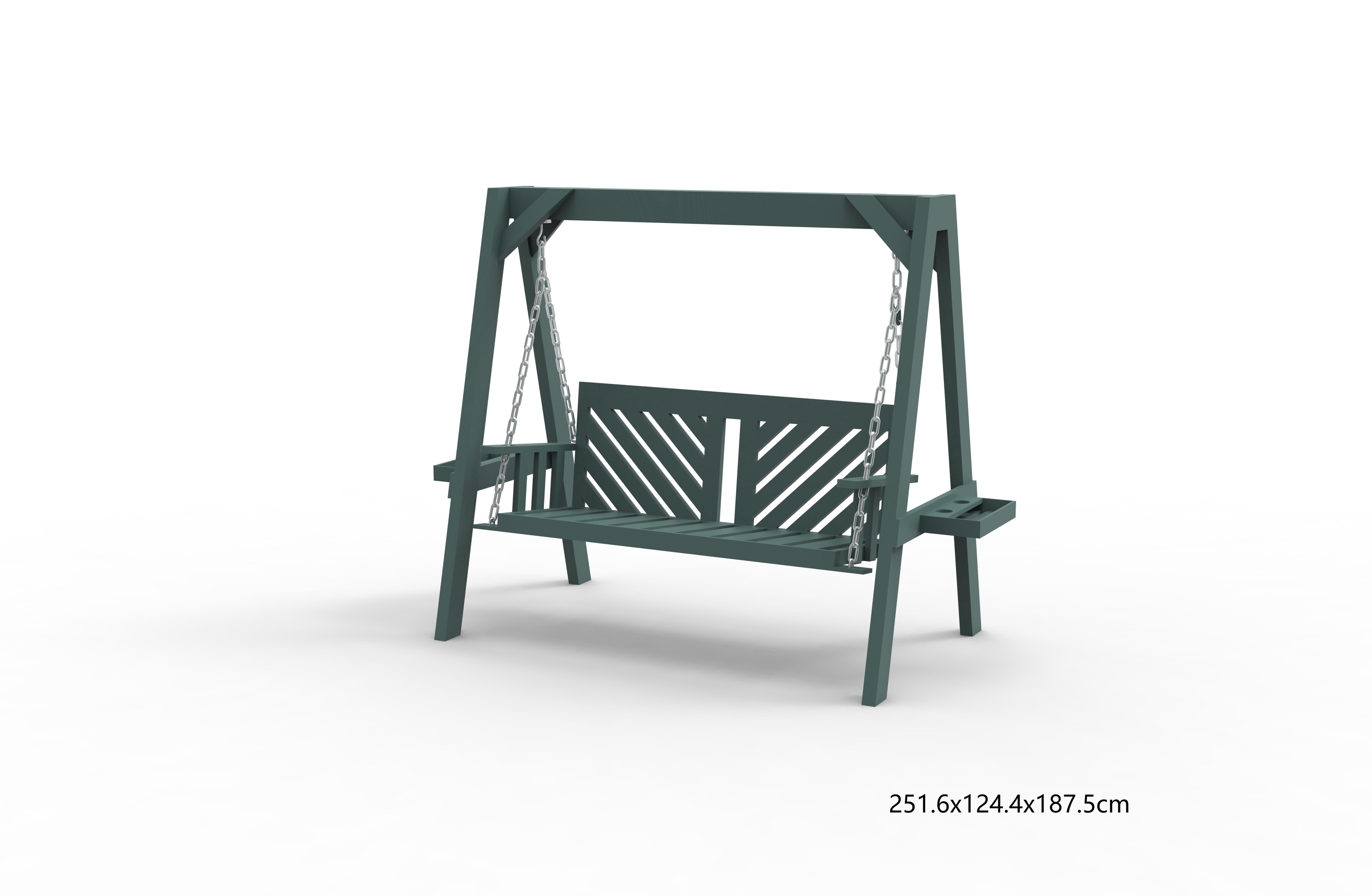 تاب ایوان دو نفره در فضای باز با پایه چوبی، طراحی قاب A قوی و سایبان ضد آب قابل تنظیم، تاب سبک روستیک