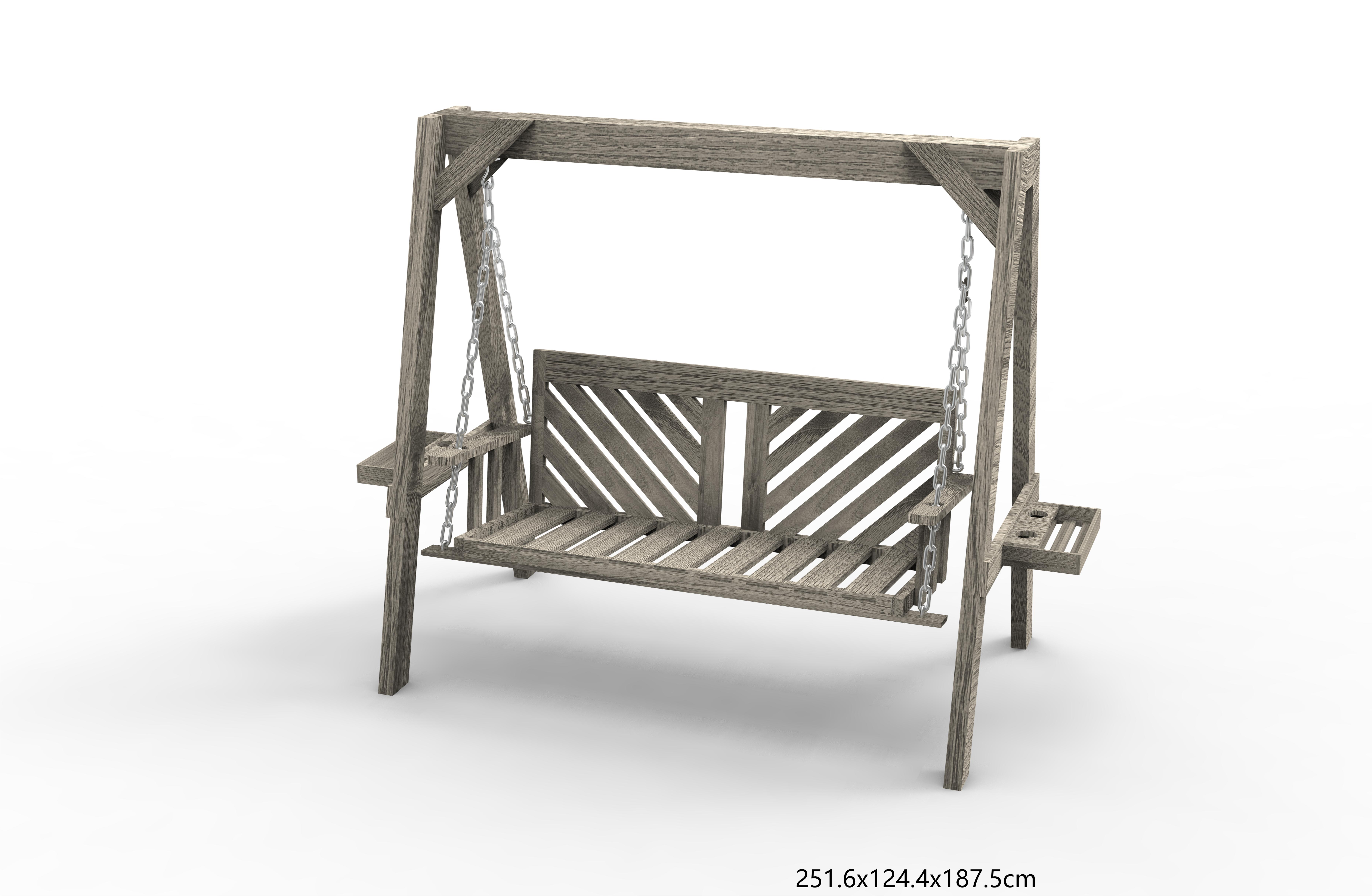 تاب ایوان دو نفره در فضای باز با پایه چوبی، طراحی قاب A قوی و سایبان ضد آب قابل تنظیم، تاب سبک روستیک