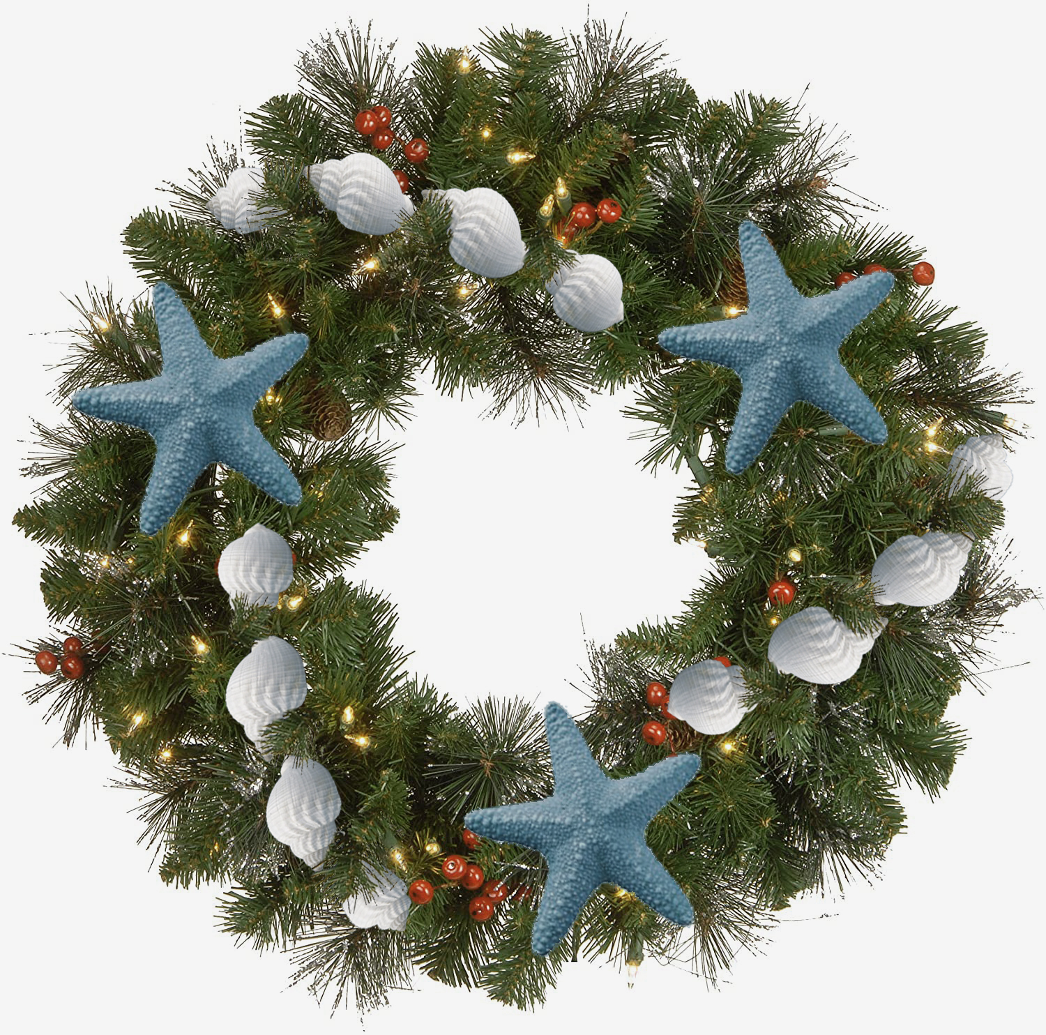 دکور پناهگاه ساحلی Lixincrafts، دکور به سبک دریا، تاج گل صدفی