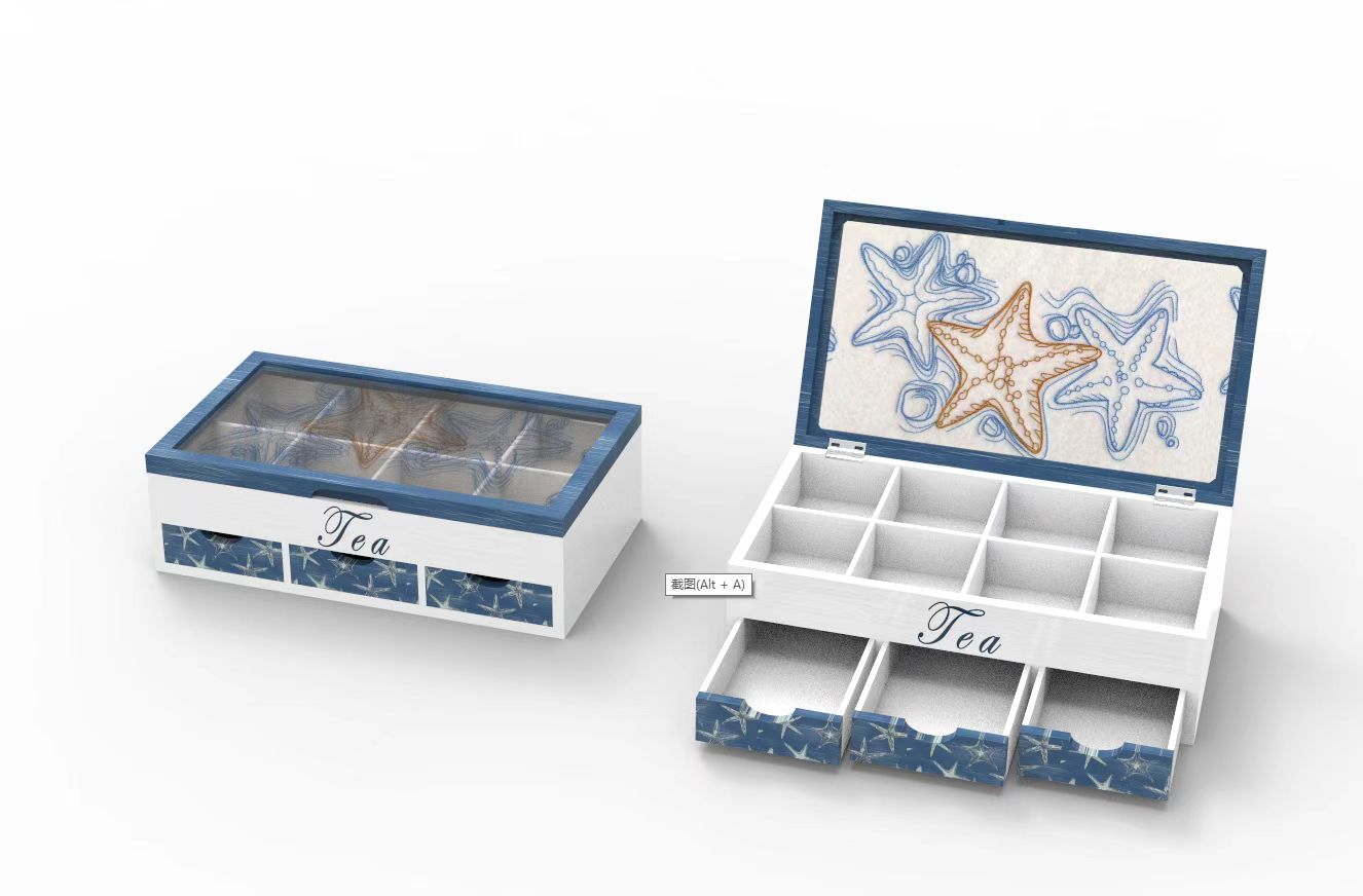 دکور پناهگاه ساحلی Lixincrafts، دکور سبک دریا، جعبه چای