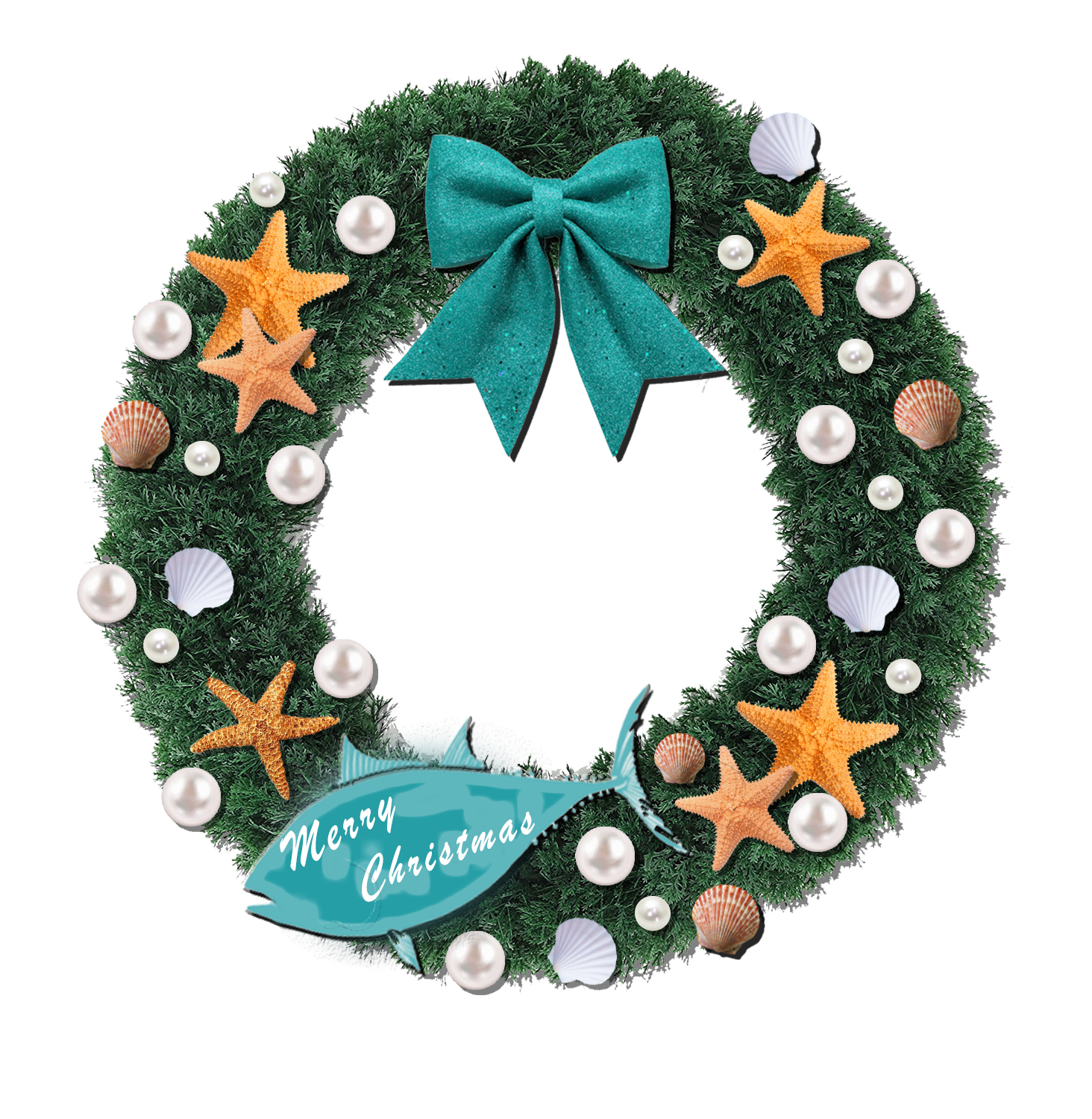 دکور پناهگاه ساحلی Lixincrafts، دکور به سبک دریا، تاج گل صدفی