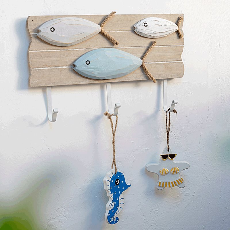 دکور پناهگاه ساحلی Lixincrafts، دکور به سبک دریا، دکور چرخ کشتی - دکور ماهی