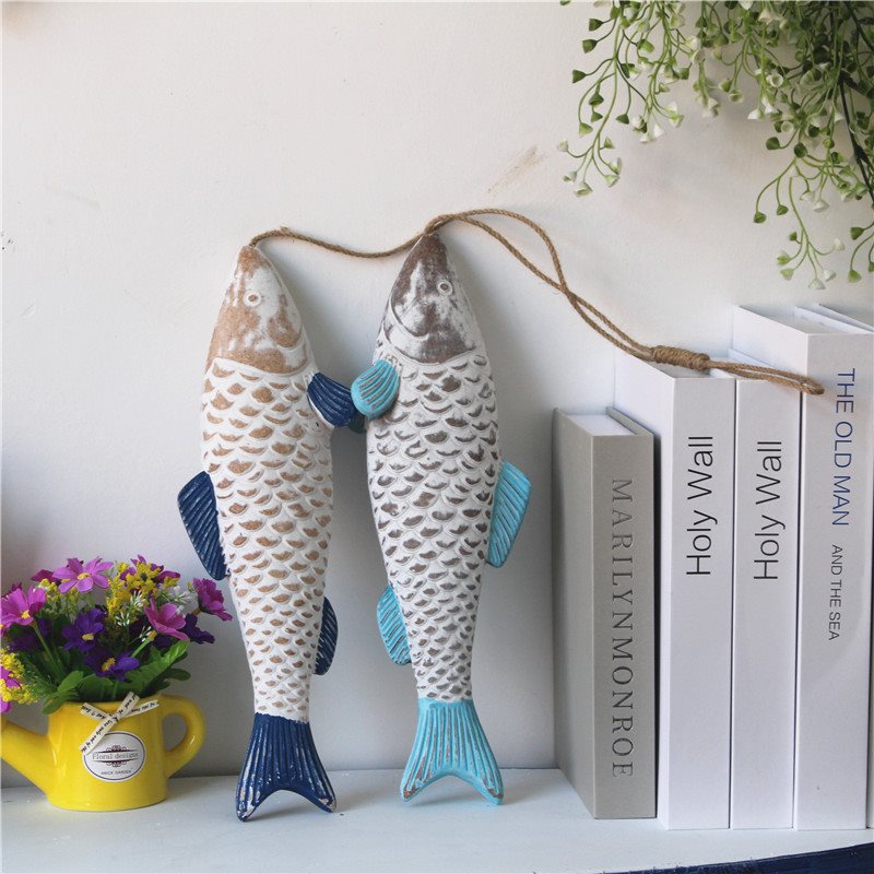 دکور پناهگاه ساحلی Lixincrafts، دکور به سبک دریا، دکور چرخ کشتی - دکور ماهی