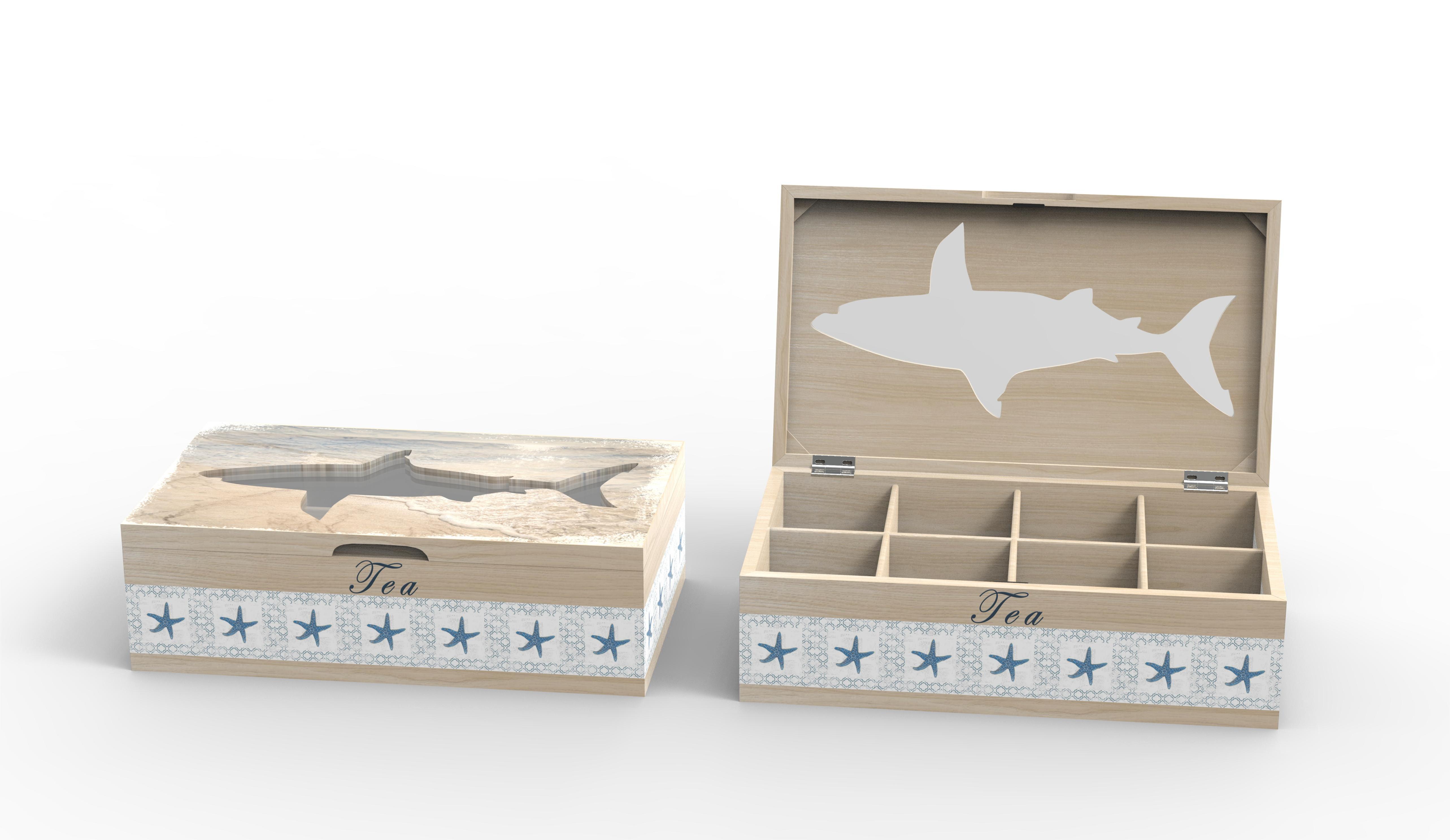 دکور پناهگاه ساحلی Lixincrafts، دکور سبک دریا، جعبه چای