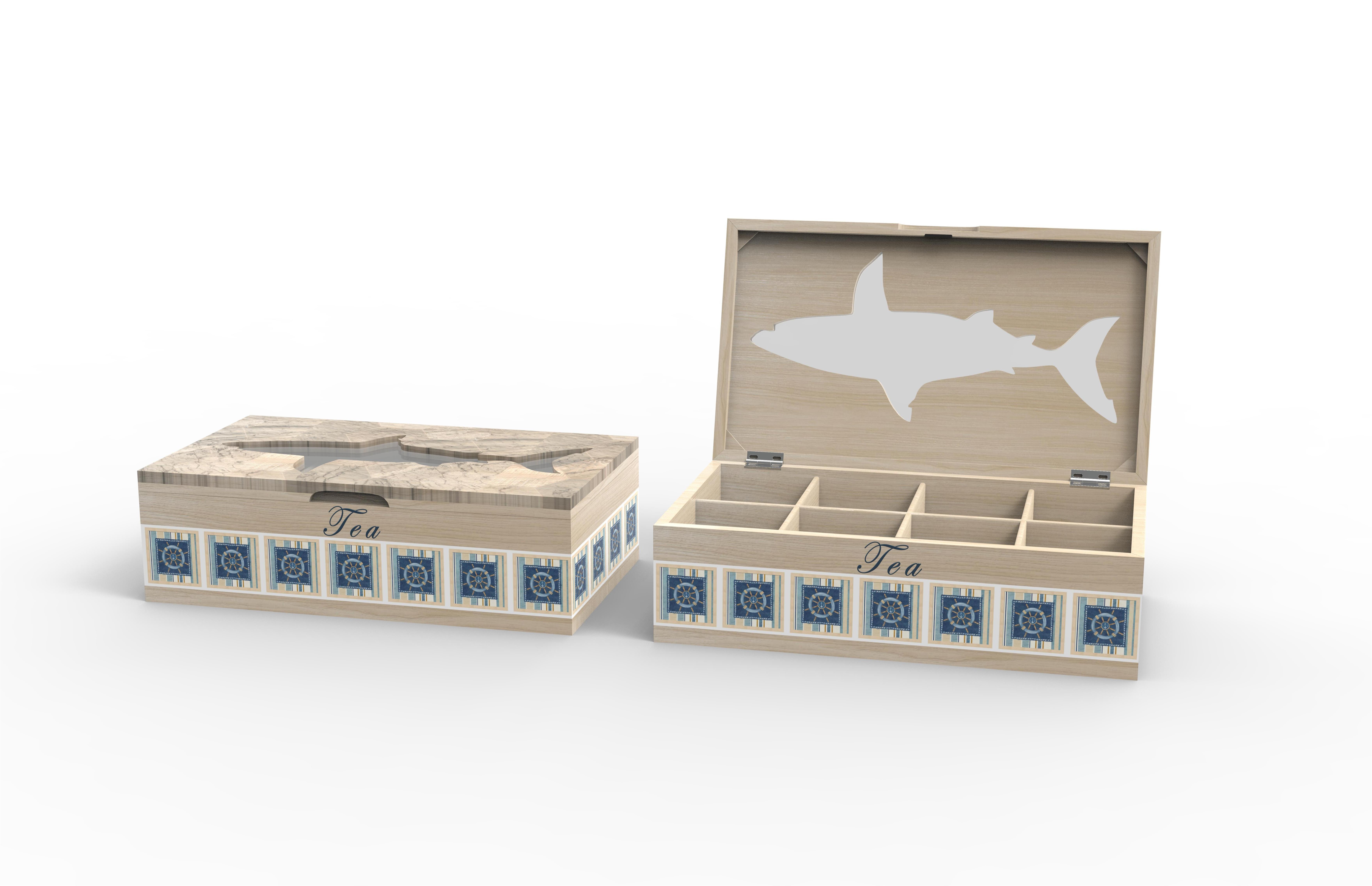 دکور پناهگاه ساحلی Lixincrafts، دکور سبک دریا، جعبه چای